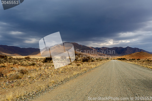 Image of panorama of fantrastic Namibia moonscape landscape