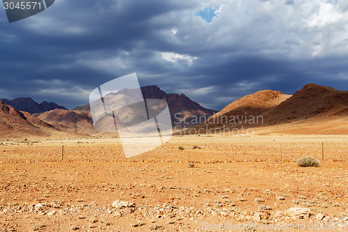Image of panorama of fantrastic Namibia moonscape landscape