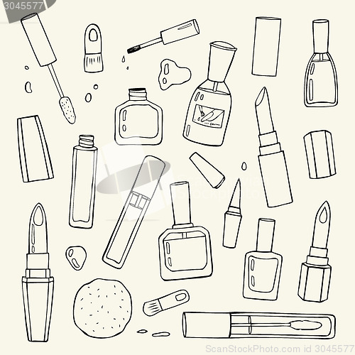 Image of Cosmetics.  Makeup set.