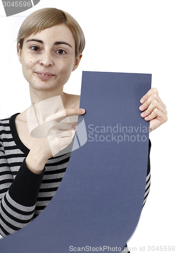 Image of Woman holding a paper