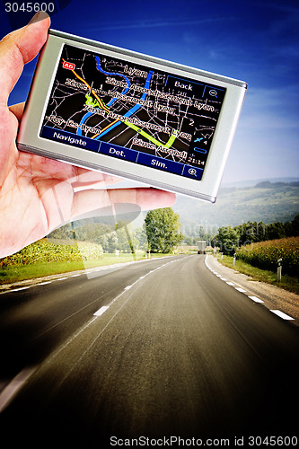 Image of GPS in a man hand.