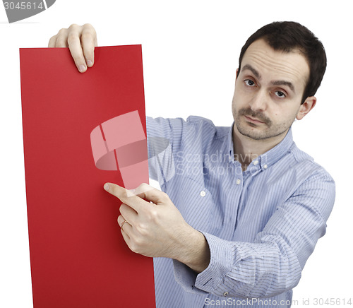 Image of Man holding a paper