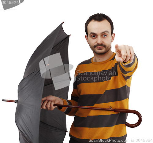 Image of Man with umbrella