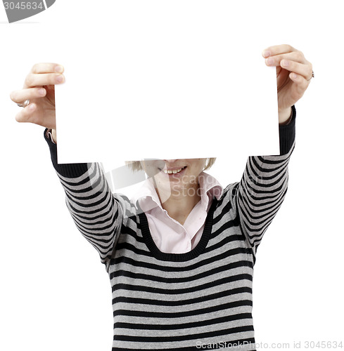 Image of Woman holding a paper