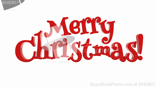 Image of Merry Christmas lettering isolated