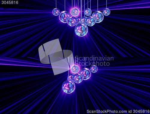 Image of Colorful funky background with mirror disco balls