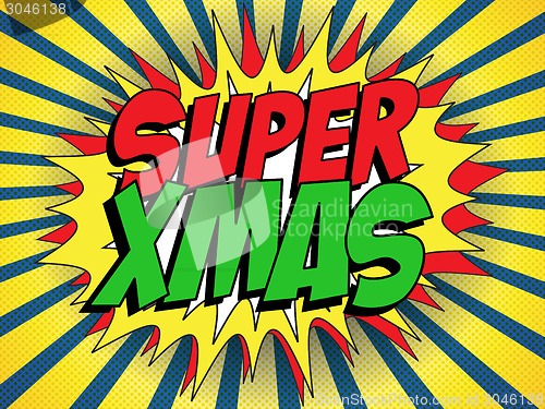 Image of Merry Christmas Super Hero Background