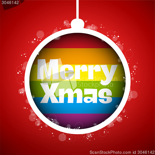 Image of Gay Flag Merry Christmas Ball