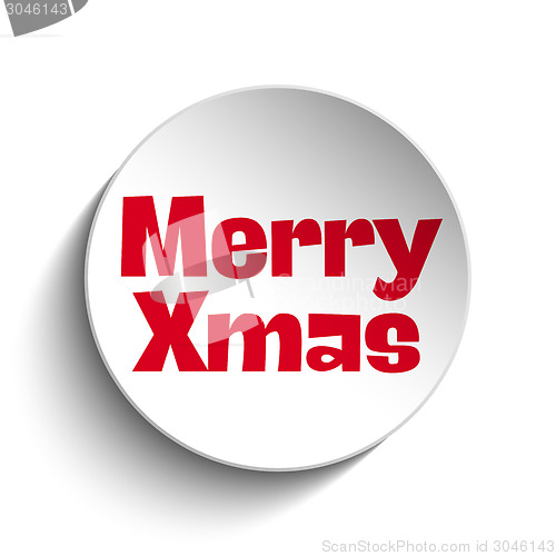 Image of Merry Christmas Icon Button Red