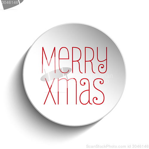 Image of Merry Christmas Icon Button Red