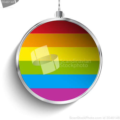 Image of Gay Flag Merry Christmas Ball