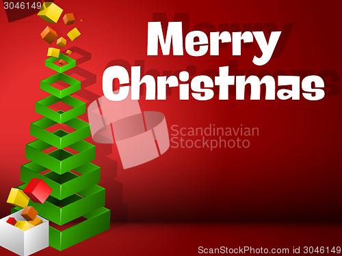 Image of Christmas Tree Geometric Pyramid with Gifts