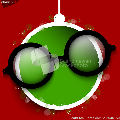 Image of Merry Christmas Red Ball with Glasses