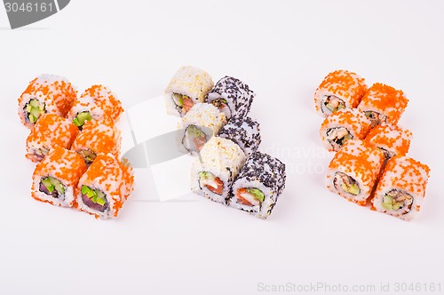 Image of three sushi rolls 