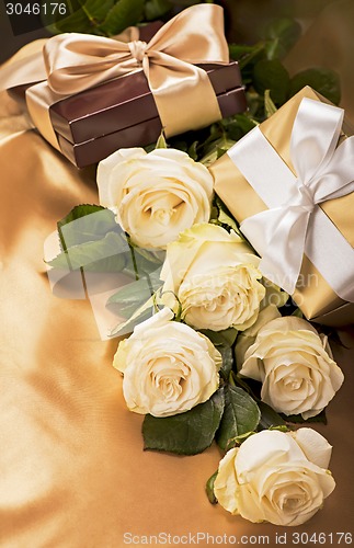 Image of flowers and gift