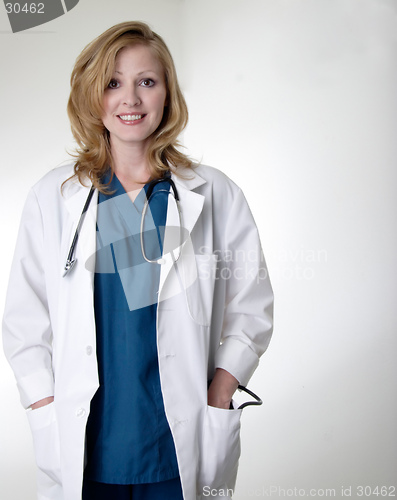 Image of Lady doctor wearing lab coat