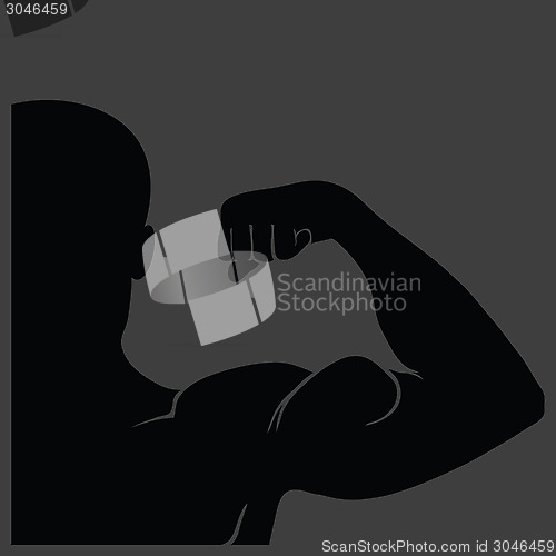 Image of strong man silhouette