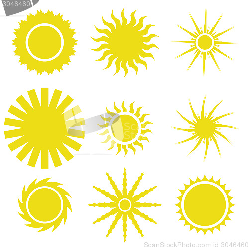 Image of sun icons set