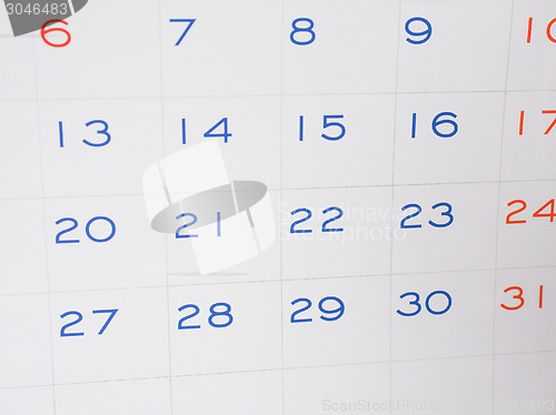 Image of Calendar page