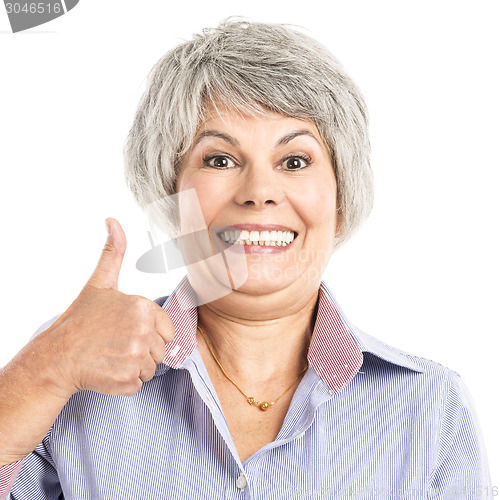 Image of Elderly woman with thumbs up