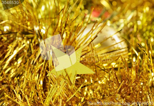 Image of Christmas background with toys and garland