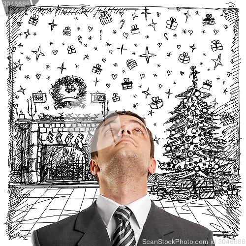 Image of Man Looking For Christmas Gifts