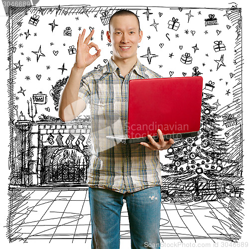 Image of Man Looking For Christmas Gifts