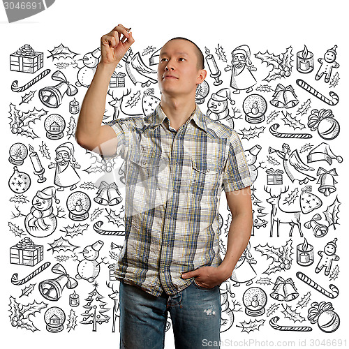 Image of Man Looking For Christmas Gifts