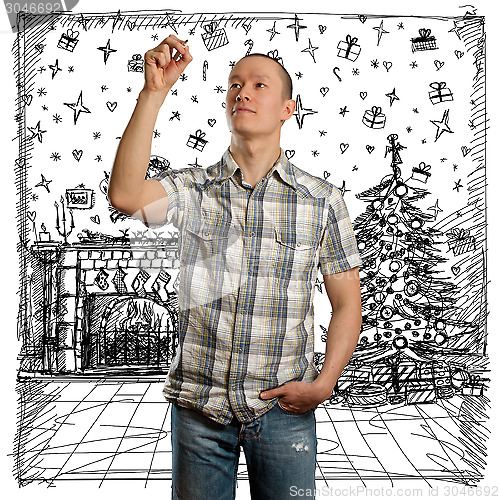 Image of Man Looking For Christmas Gifts