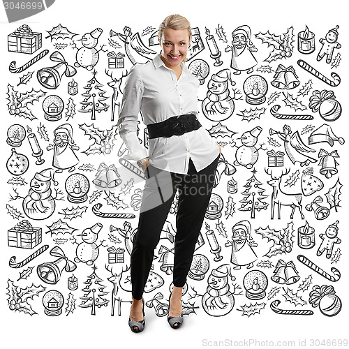 Image of Woman Looking For Christmas Gifts