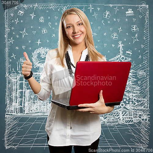 Image of Woman Looking For Christmas Gifts