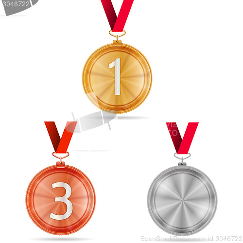 Image of Vector illustration of winner medals