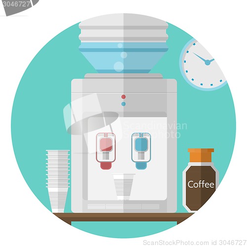 Image of Flat vector icon for office. Water cooler