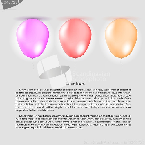 Image of Vector illustration of colored balloons
