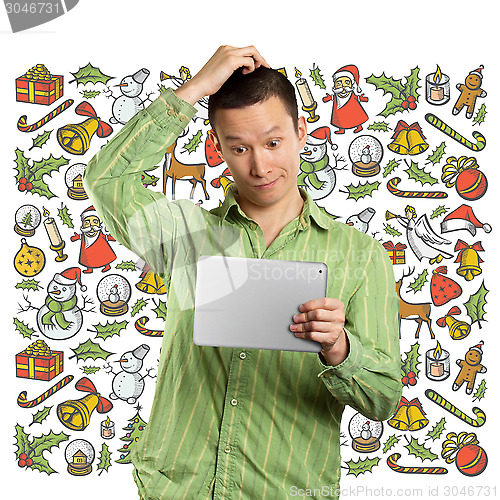 Image of Man Looking For Christmas Gifts