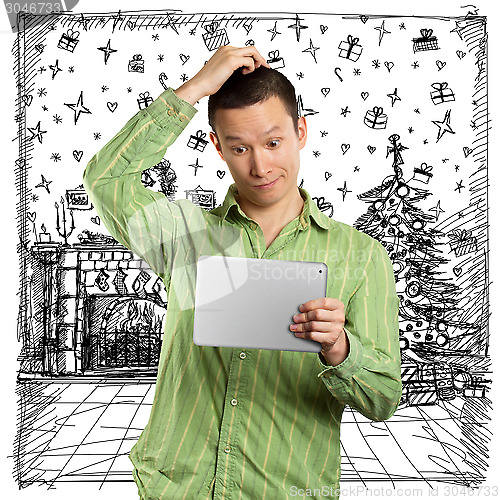 Image of Man Looking For Christmas Gifts
