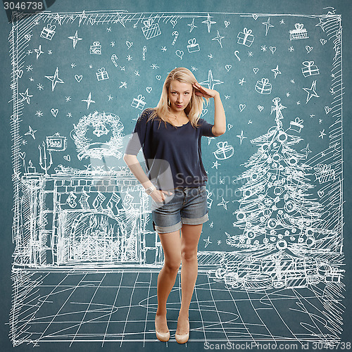 Image of Woman Looking For Christmas Gifts