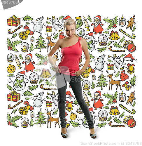 Image of Woman Looking For Christmas Gifts