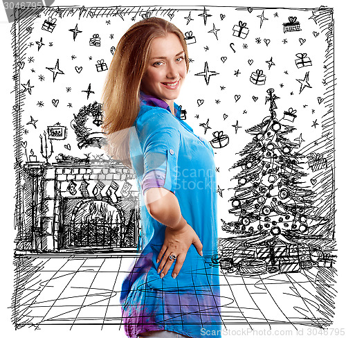 Image of Woman Looking For Christmas Gifts