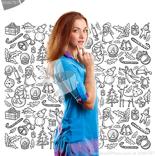 Image of Woman Looking For Christmas Gifts