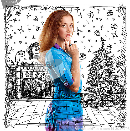 Image of Woman Looking For Christmas Gifts
