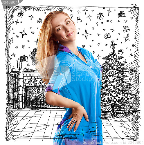 Image of Woman Looking For Christmas Gifts