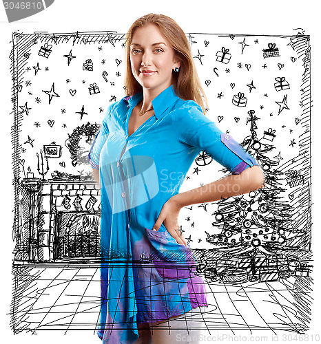 Image of Woman Looking For Christmas Gifts