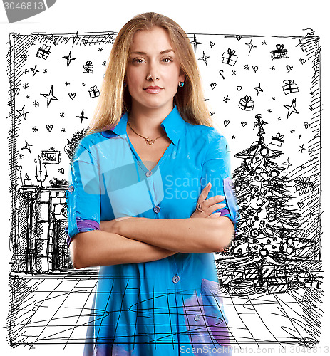 Image of Woman Looking For Christmas Gifts