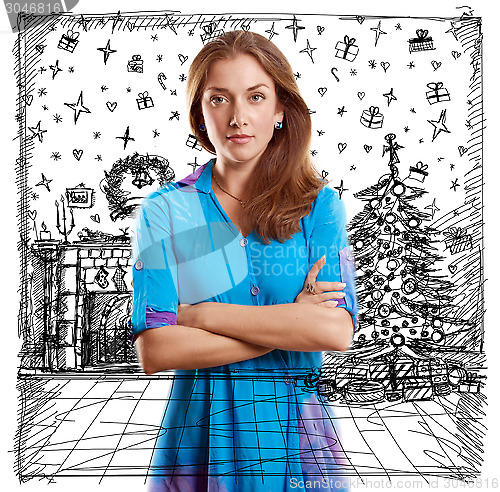 Image of Woman Looking For Christmas Gifts
