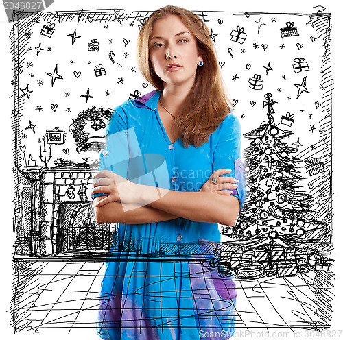 Image of Woman Looking For Christmas Gifts
