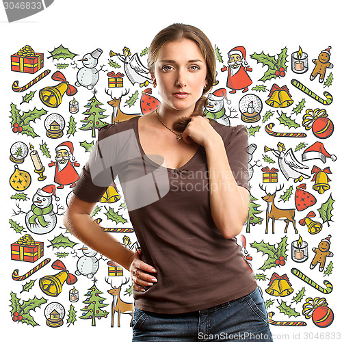 Image of Woman Looking For Christmas Gifts