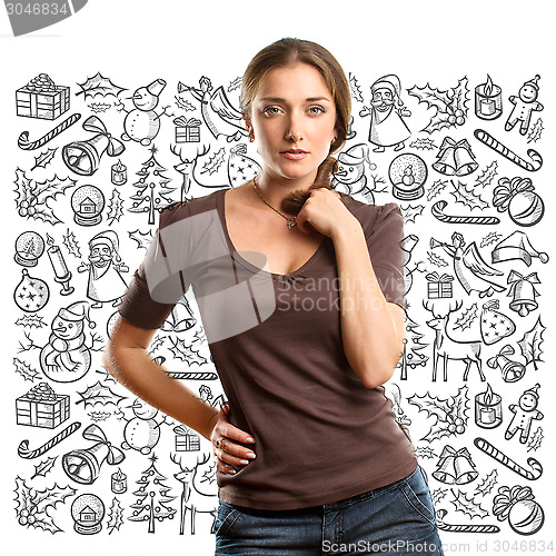 Image of Woman Looking For Christmas Gifts