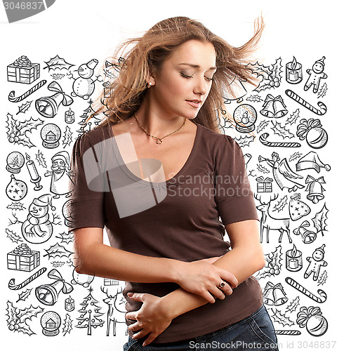 Image of Woman Looking For Christmas Gifts