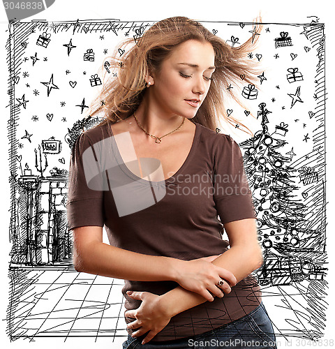Image of Woman Looking For Christmas Gifts